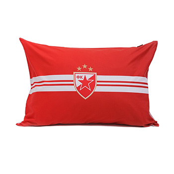 Pillow case Red Star - red with white stripe