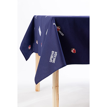 Tablecloth Red Star - navy blue-2