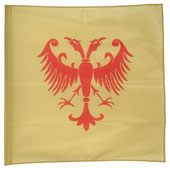 Yellow mesh flag Nemanjic coat of arms 100 cm x 100 cm