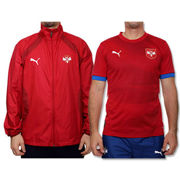 Set Puma home jersey and Puma anthem jacket Serbia 2024