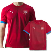 Set Puma Serbia home jersey and kids jersey for EURO 2024 in Germany - for father and son!